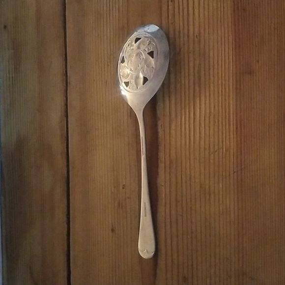 VTG Sheffield England Silver Plated Cranberry Spoon Server - Picture 5 of 6